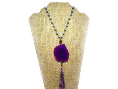 Agate Tassel Necklace