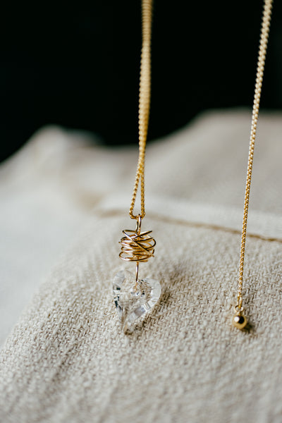 Wild Heart Pendant Necklace in Adjustable Chain (Available in 14k Gold Filled or Sterling Silver)