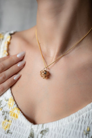 The Sparkling Nest Necklace with Crystals or Pearls ~ ( Available in Sterling Silver & 14K Gold Filled )
