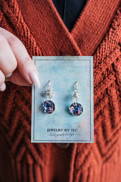 Prism Disc | Choices of 4 Different Swarovski Colors ~ ( Available in Sterling Silver & 14K Gold Filled )