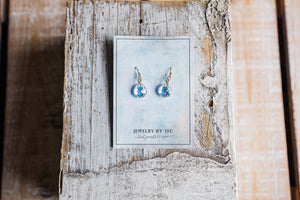 Princess Drop Earrings ~ Choices of 3 Colors ( Available in Sterling Silver & 14K Gold Filled )