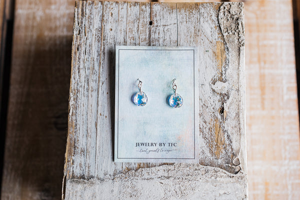 Princess Drop Earrings ~ Choices of 3 Colors ( Available in Sterling Silver & 14K Gold Filled )