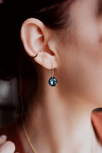 Princess Drop Earrings ~ Choices of 3 Colors ( Available in Sterling Silver & 14K Gold Filled )