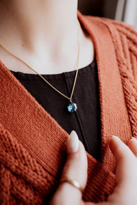 Princess Drop Necklace | Choices of 3 colors ( Available in Sterling Silver & 14K Gold Filled )