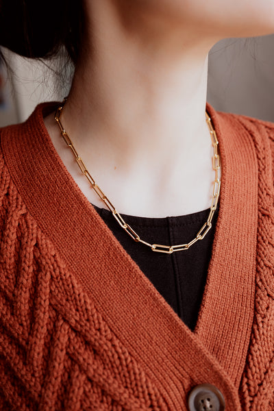 TFC Paperclip Necklace ( Available in Sterling Silver & 14K Gold Filled )
