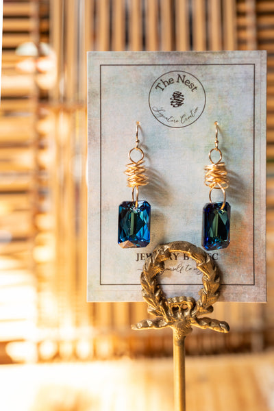 Emerald Elegance Earrings ~ Choices of 3 gorgeous colors ( Available in Sterling Silver & 14K Gold Filled )