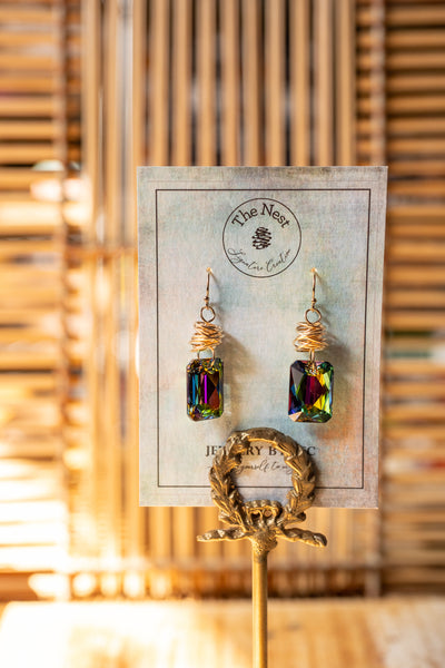 Emerald Elegance Earrings ~ Choices of 3 gorgeous colors ( Available in Sterling Silver & 14K Gold Filled )
