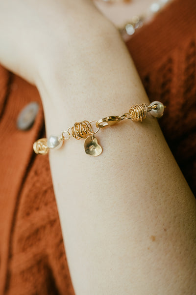 Sparkling Nest Bracelet W/ Sterling Links (Swarovski Crystals or Pearls) ~ ( Available in Sterling Silver & 14K Gold Filled )