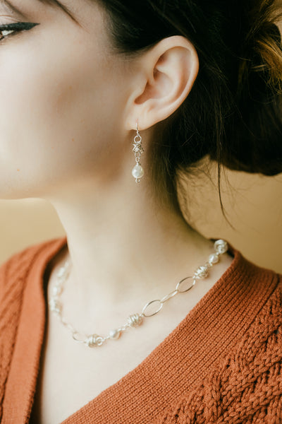 Pearly Nest Earrings ( Available in Sterling Silver & 14K Gold Filled )