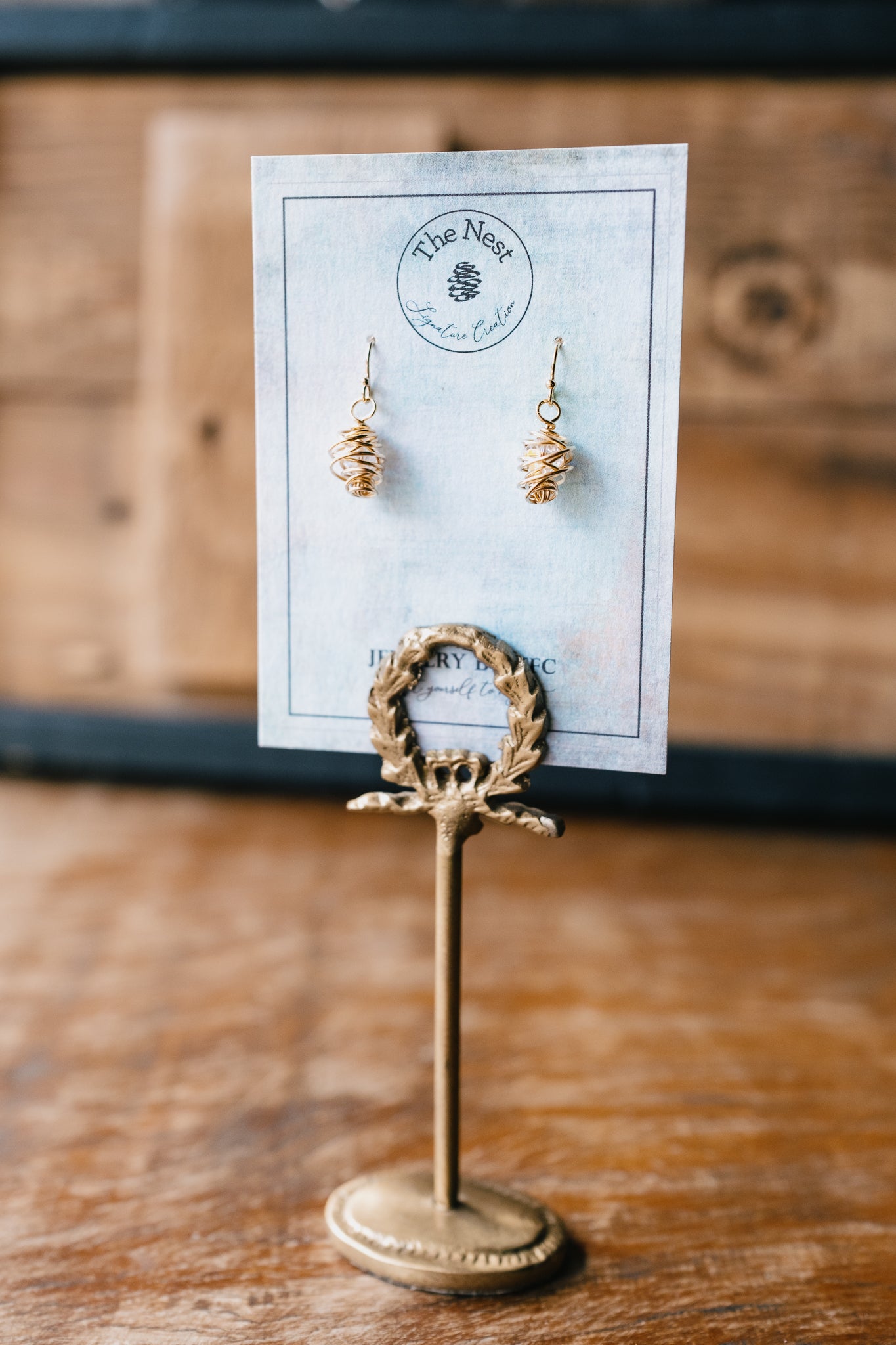 Mini Nests on Wires with Simple Nest , Swarovski Crystals or Pearl design ( Available in Sterling Silver & 14K Gold Filled )