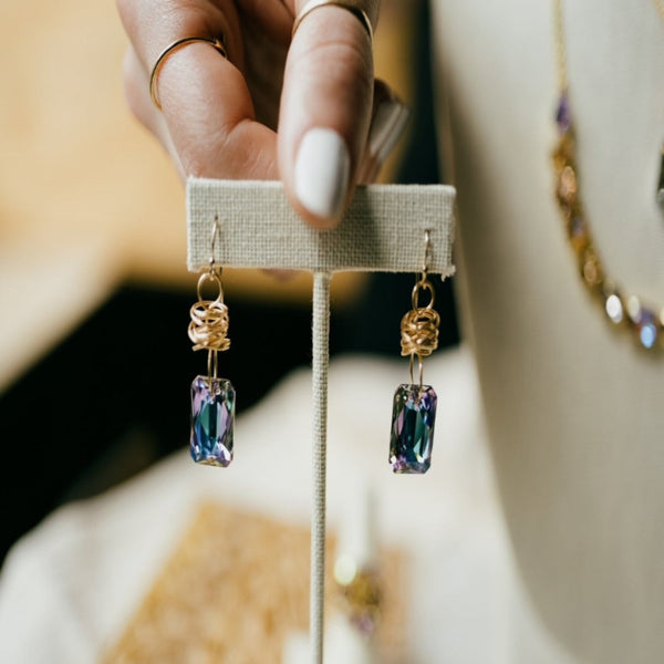 Emerald Elegance Earrings ~ Choices of 3 gorgeous colors ( Available in Sterling Silver & 14K Gold Filled )