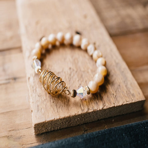 Nested Sparkling Fairytale Bracelet with Swarovski Crystals or Pearls ( Available in Sterling Silver & 14K Gold Filled )